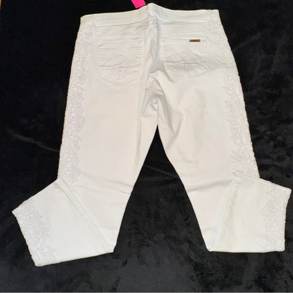 Lilly Pulitzer South Ocean Skinny Crop Resort White Jeans Size 14 New with Tags - Picture 6 of 6